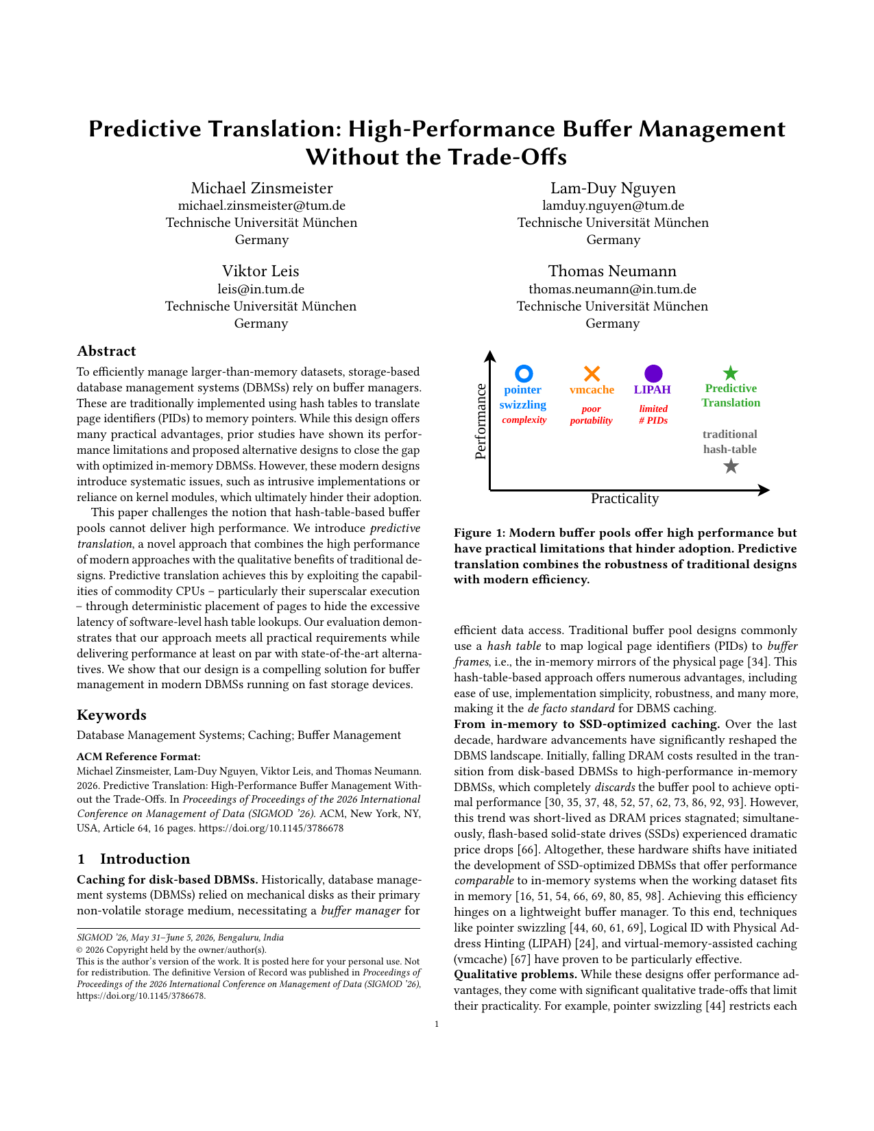 Predictive Translation: High-Performance Buffer Management Without the Trade-Offs